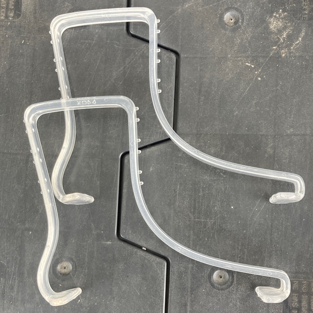 Display model for sandals clear lucite